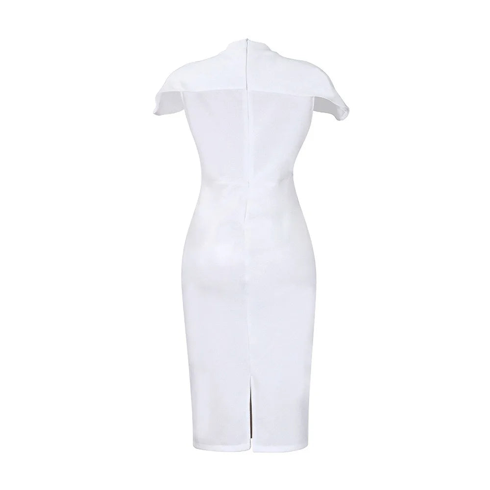 Elegant Solid Sheath Dress for Professional Women - Image 74