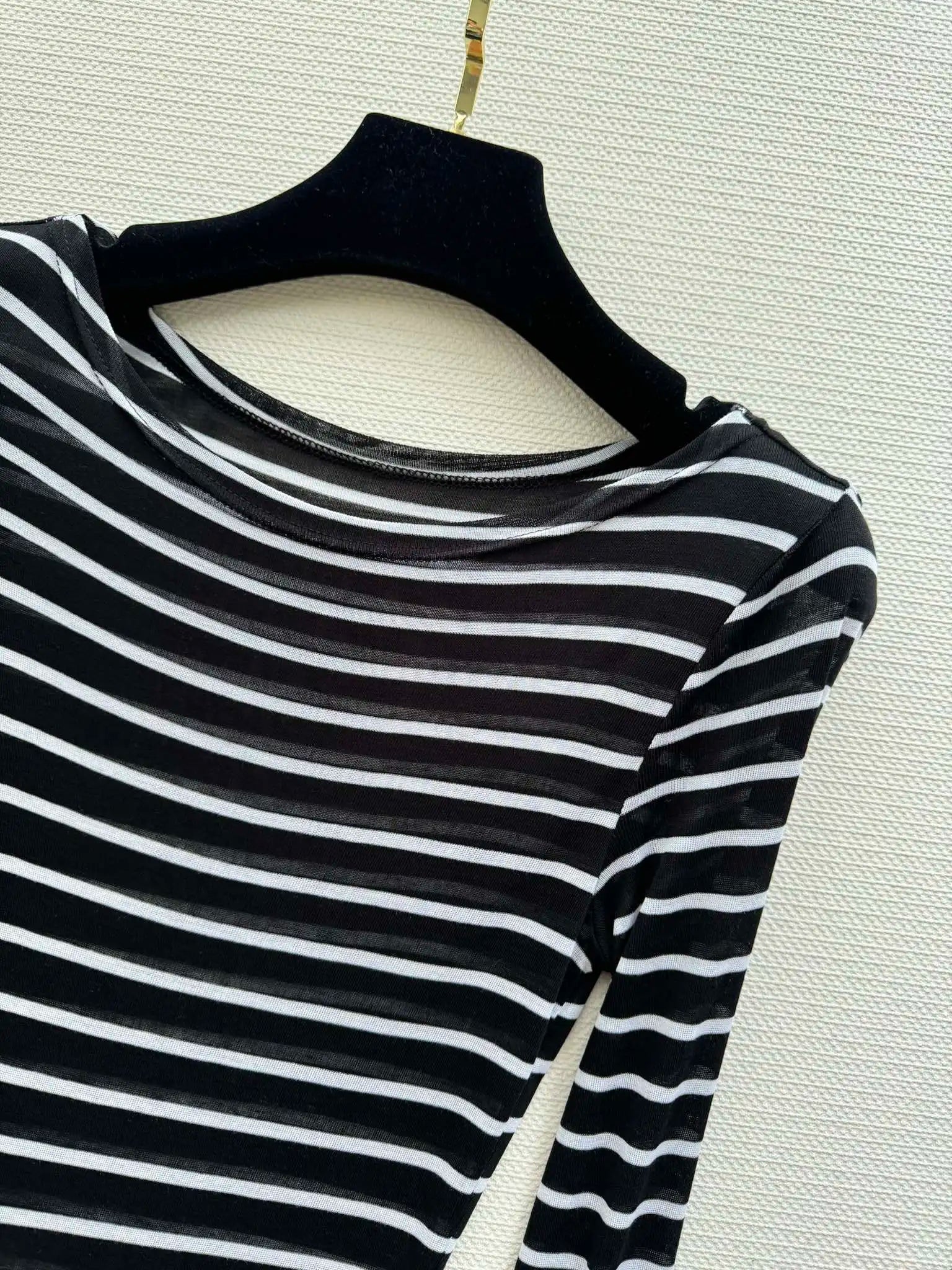 Premium Striped Long-Sleeved Women's Irregular Dress for Fall - Image 12