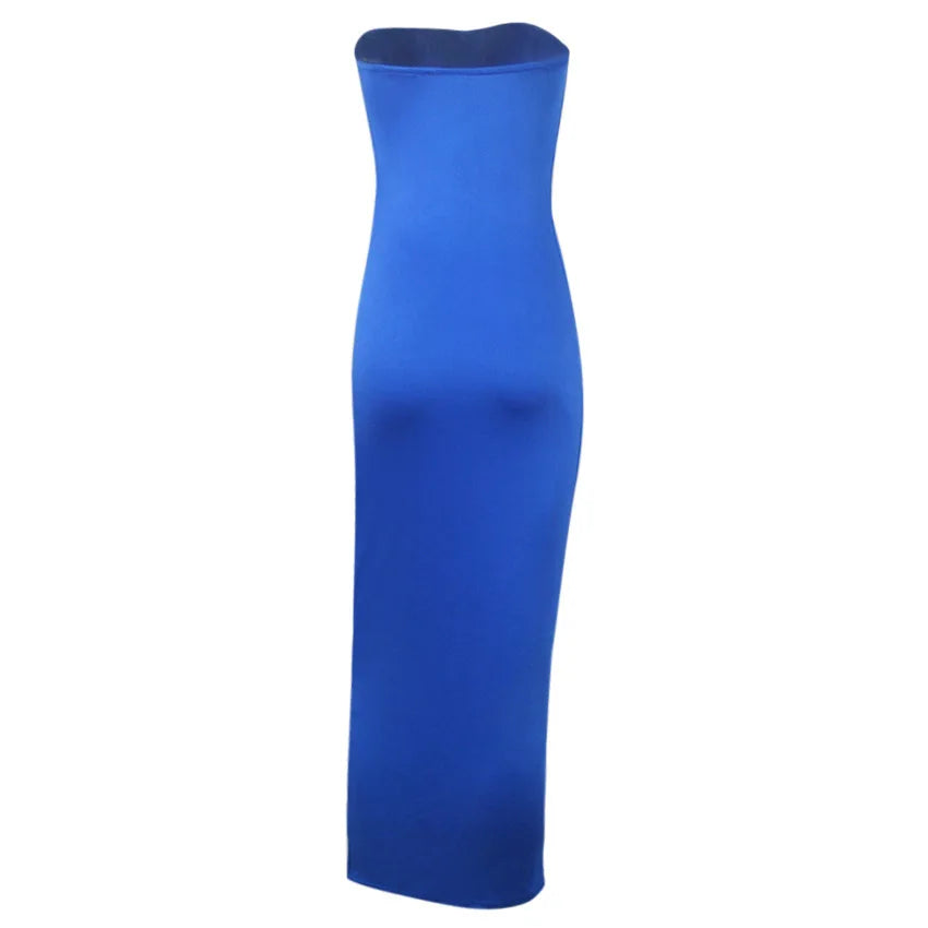 Elegant Plus Size Strapless Bodycon Maxi Dress for Parties - Image 11