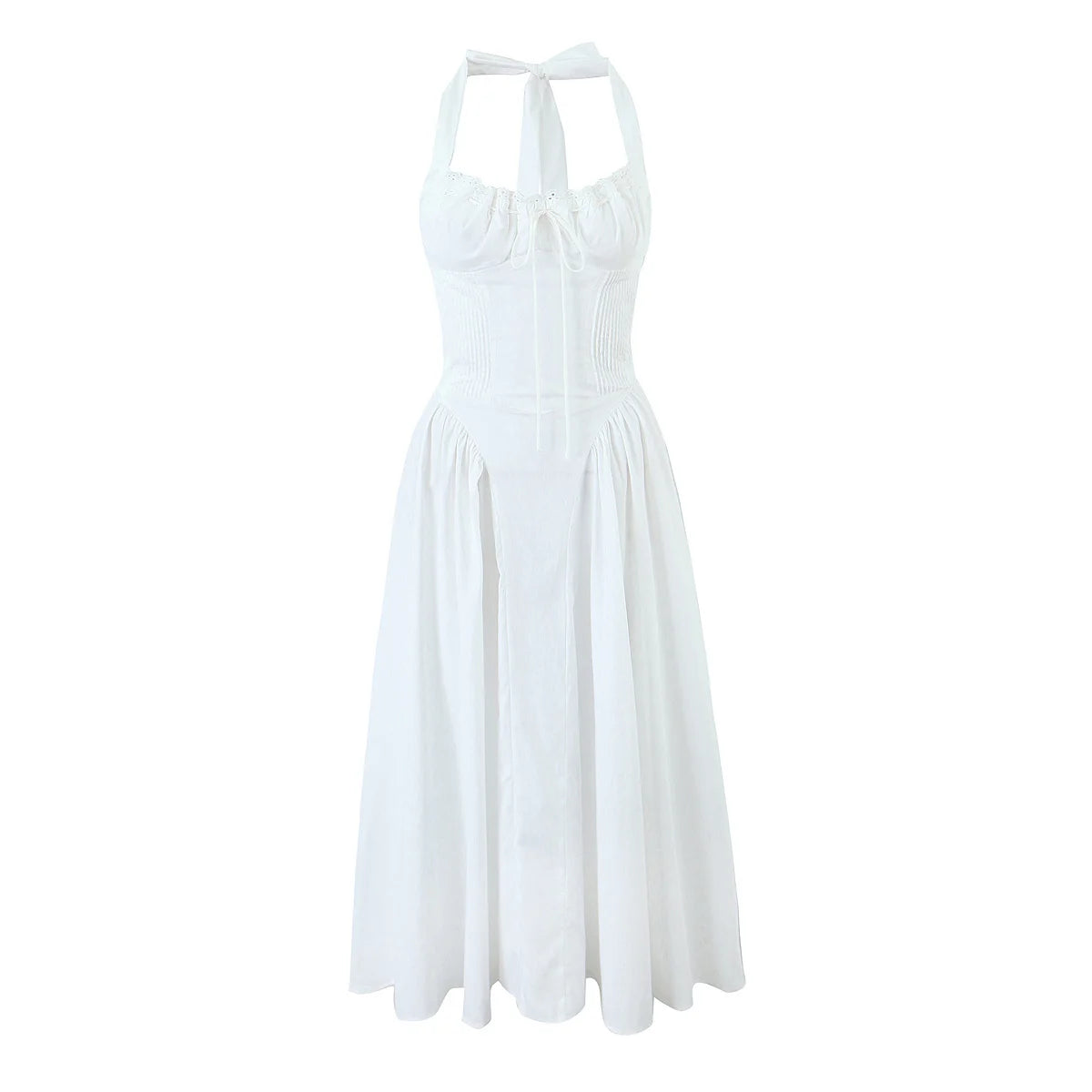 Floral Lace Trim Backless Halter Midi Dress for Women - Image 11