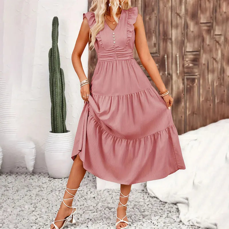 Casual Slim Fit Sleeveless A-Line Summer Dress - Image 7
