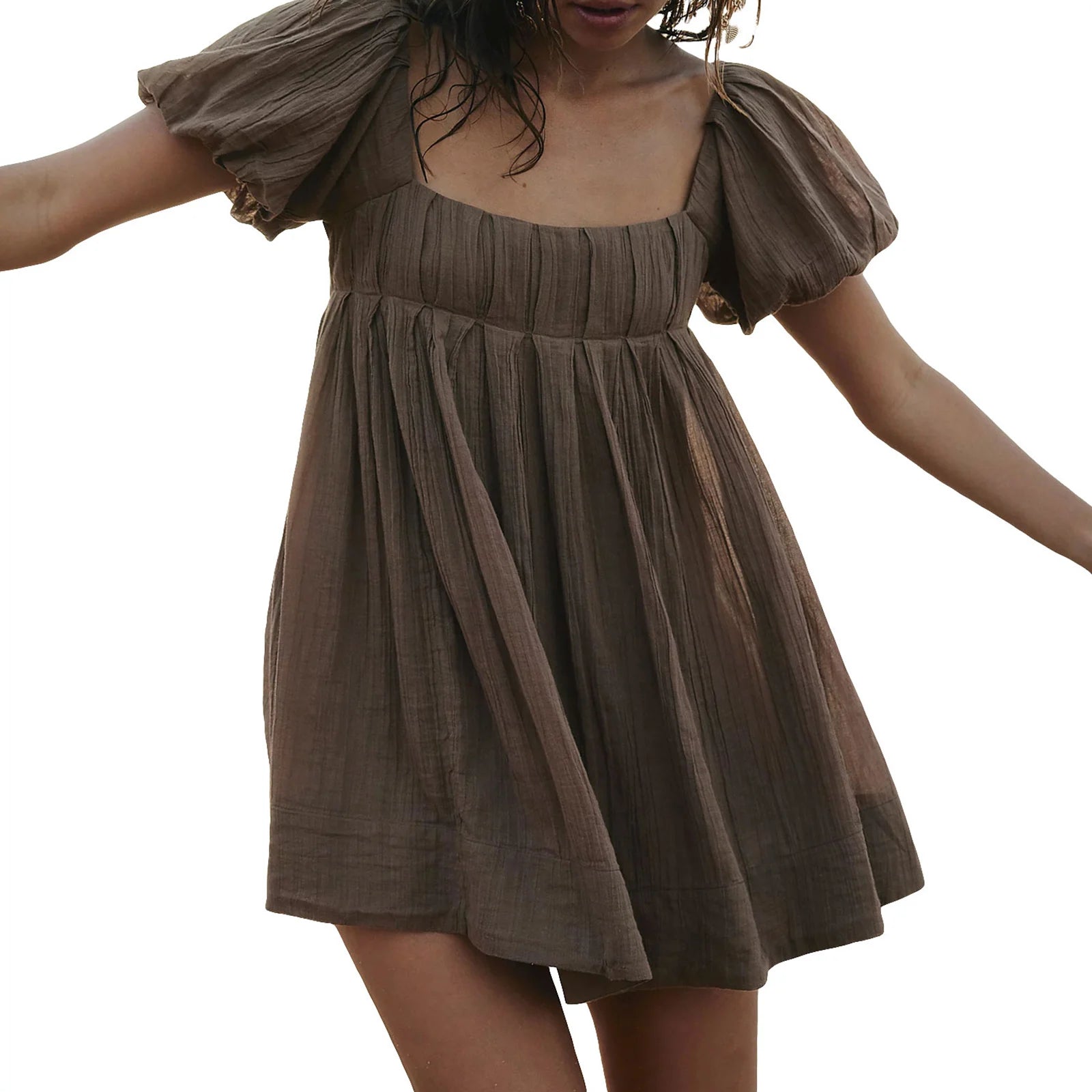 Chic Women's Summer Babydoll Puff Sleeve Dress - Image 27