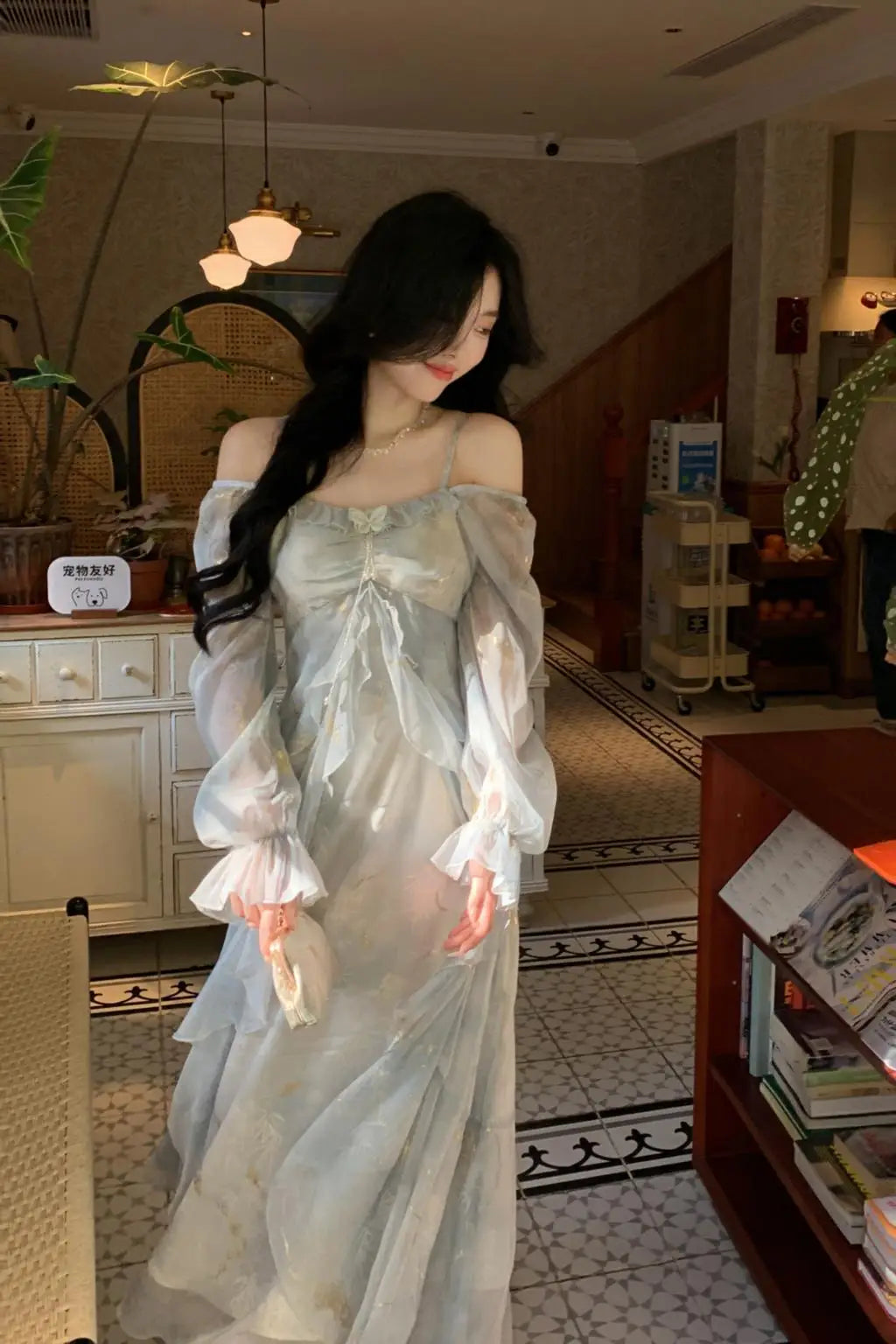 Elegant Off-Shoulder A-Line Fairy Long Dress for Women - Image 10