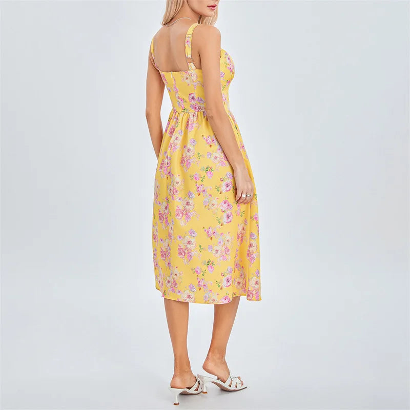 Stylish Solid Color Sleeveless Corset Summer Dress - Image 46