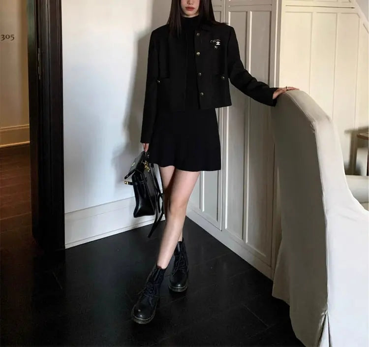 Elegant Slim-Fit Half High Collar Mini Dress - Image 16