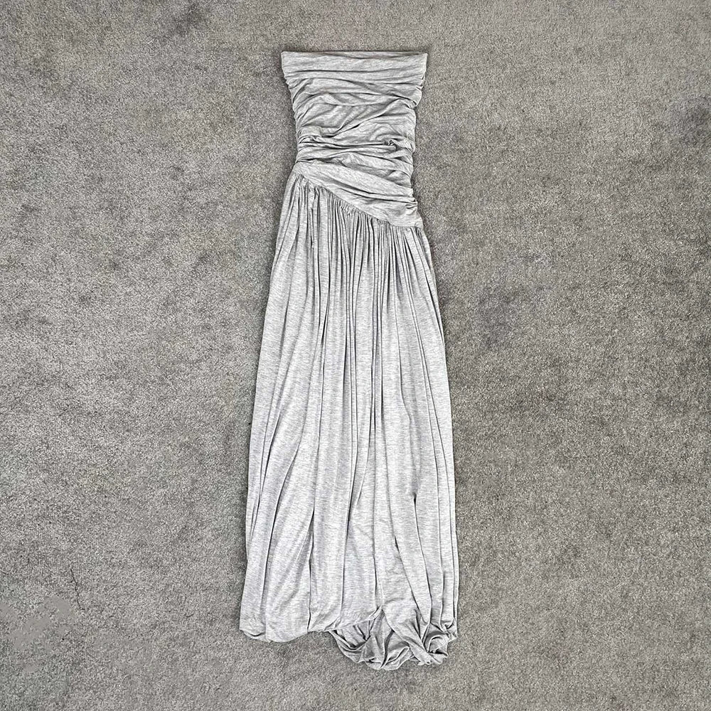 Elegant Y2K Pleated Long Dress for Summer Vibes - Image 23