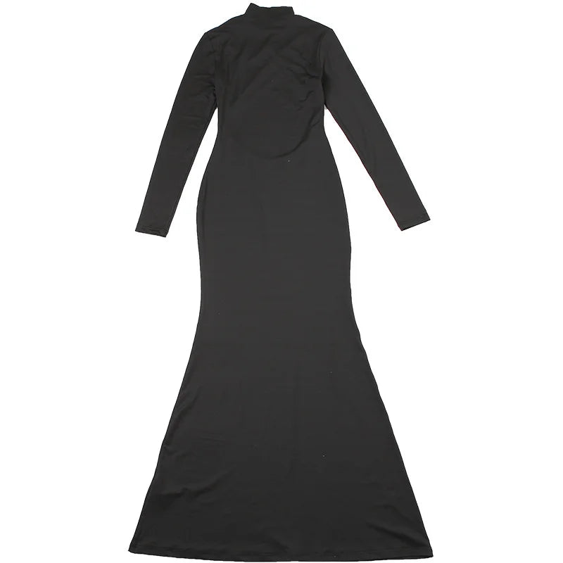 Hollow Out Backless Turtleneck Bodycon Dress for Women - Image 16