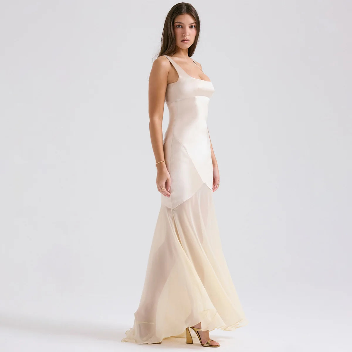 Elegant Spring Chiffon Splicing Dress for Women - Image 21