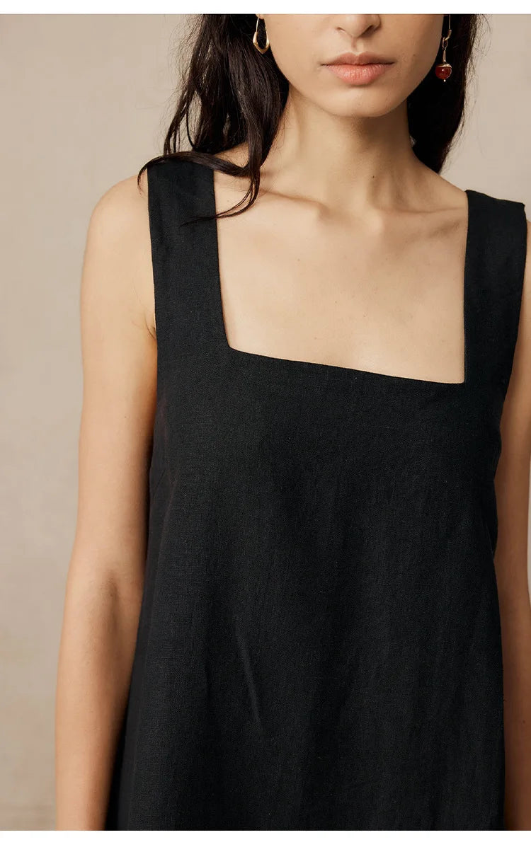 Vintage Cotton Linen Sleeveless Mini Dress for Summer Parties - Image 7