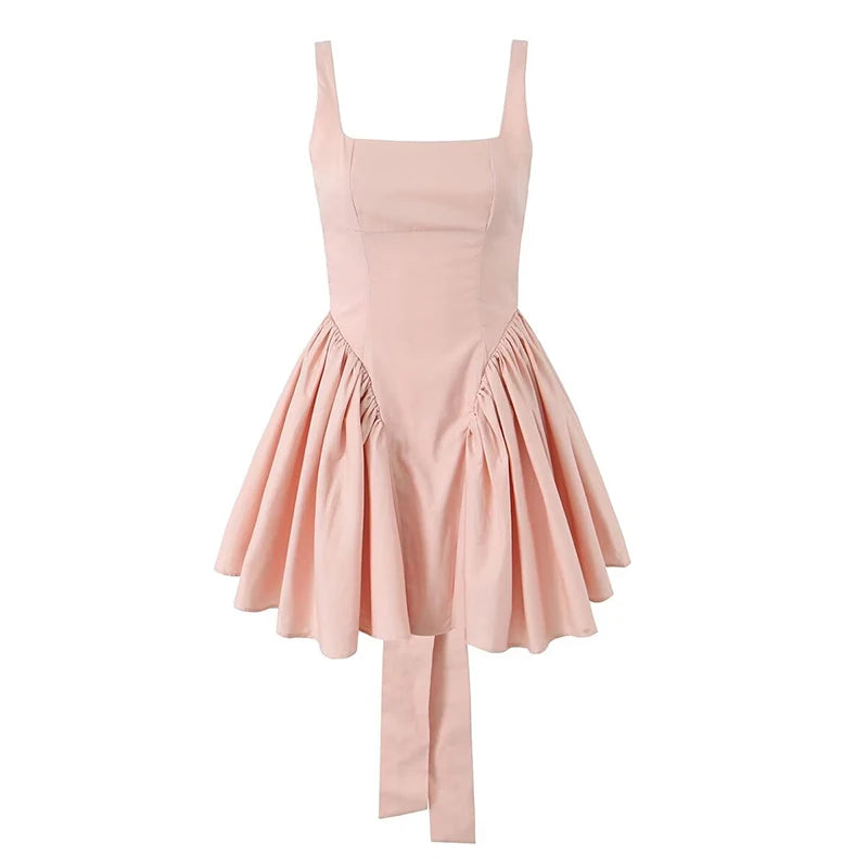 Summer Women's Backless Bow Mini Dress - Holiday Party Style - Image 4