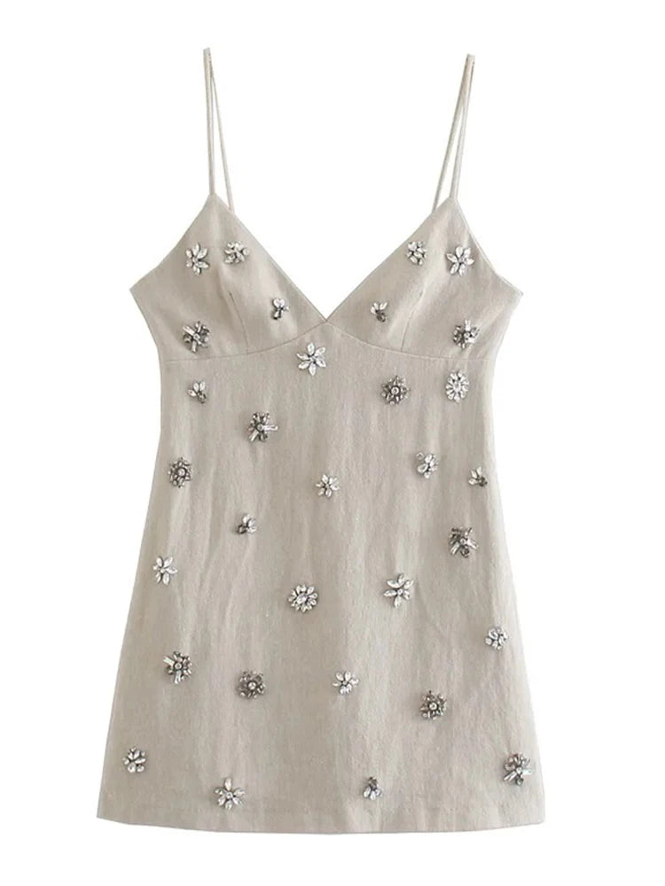 V-neck Crystal Beach Sundress for Women - Vintage Summer Style - Image 7