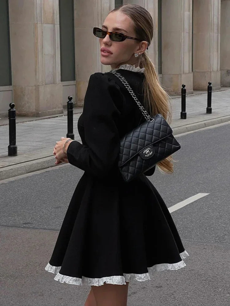 Elegant High Waist Mini Dress for Women – Retro Style - Image 3
