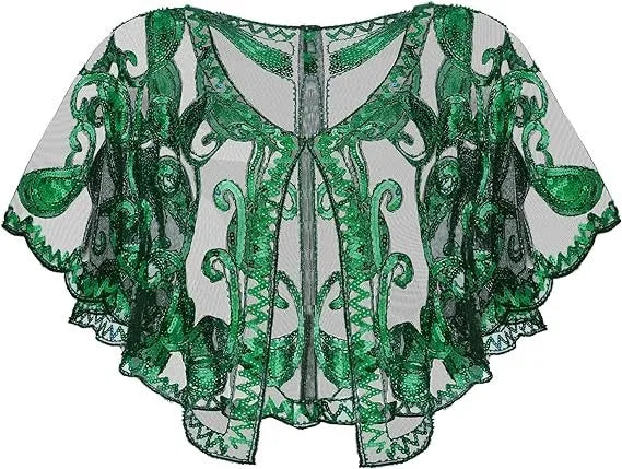 1920s Retro Sequin Beaded Shawl for Flapper Parties - Image 16