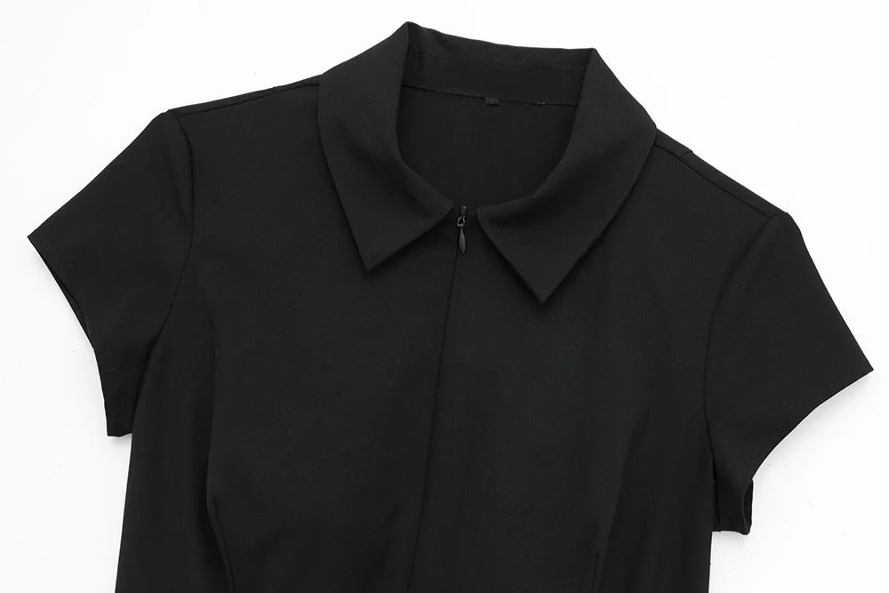 Summer Casual Dresses for Women - Short Sleeve, Zip-Up Design - Image 32