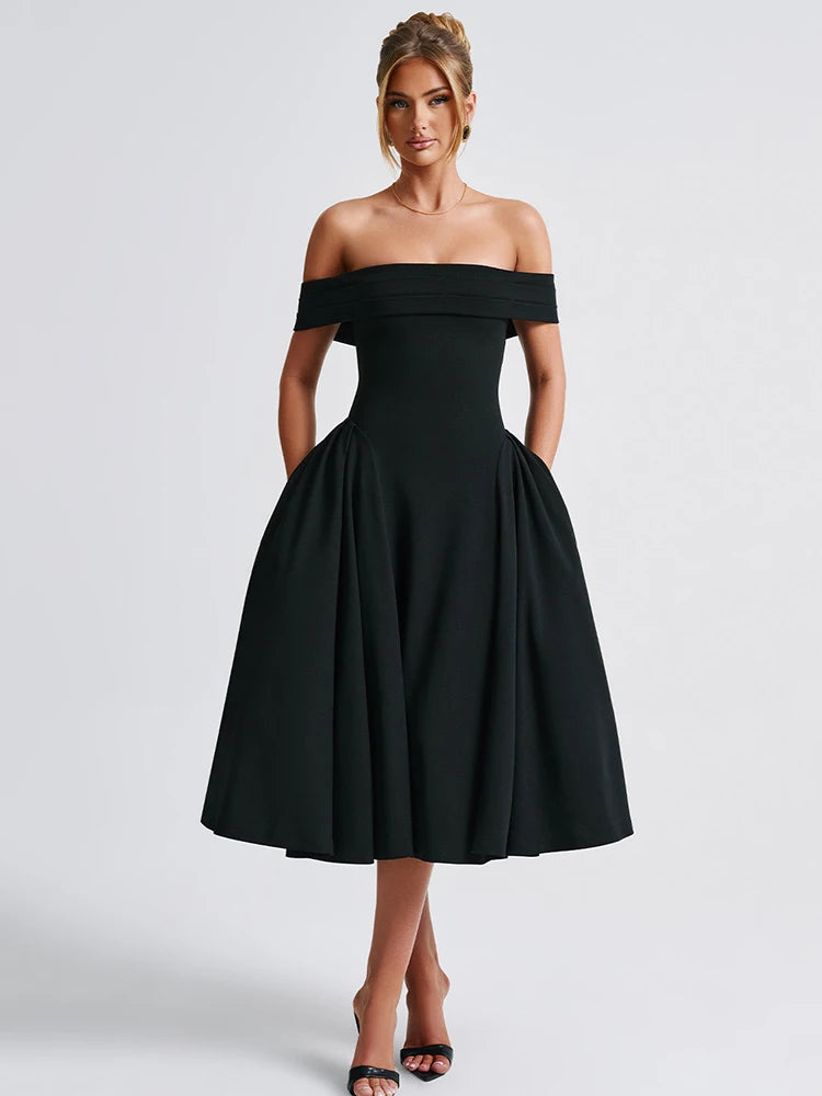 Elegant Strapless High Stretch Pleated Evening Dress for Women - Image 3