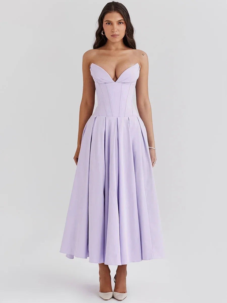 Elegant Yellow Strapless Bodycon Dress for Formal Occasions - Image 13