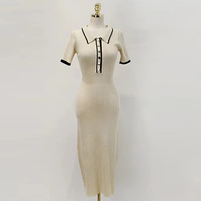 Chic Ribbed Knit Sweater Dress for Women - Image 8