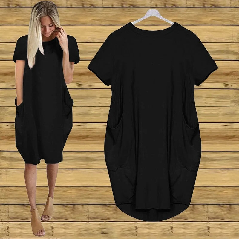 Stylish Plus Size Short Sleeve Casual Dresses for Women - Image 14