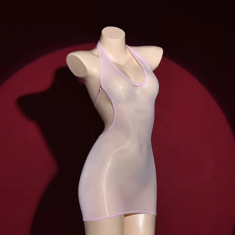 Shiny Backless Micro Mini Dress for Cosplay Fun - Image 16