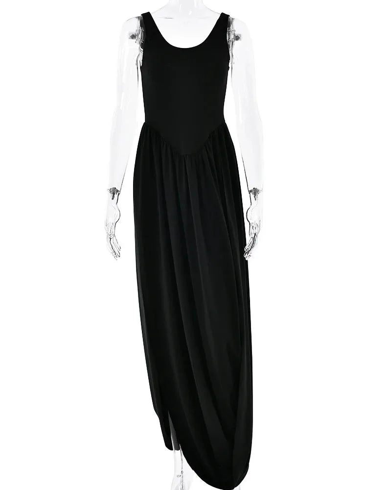 Elegant Black High Slit Maxi Dress for Women - Image 8