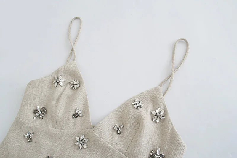 V-neck Crystal Beach Sundress for Women - Vintage Summer Style - Image 11