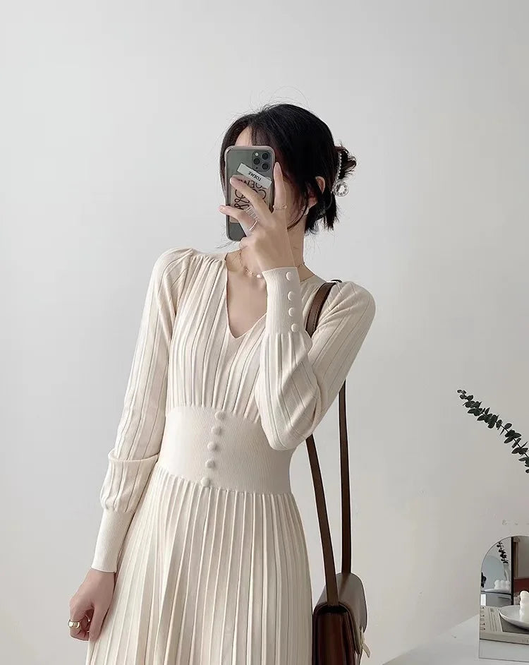 Chic Long Sleeve Stretchy Knitted Bodycon Dress for Women - Image 53