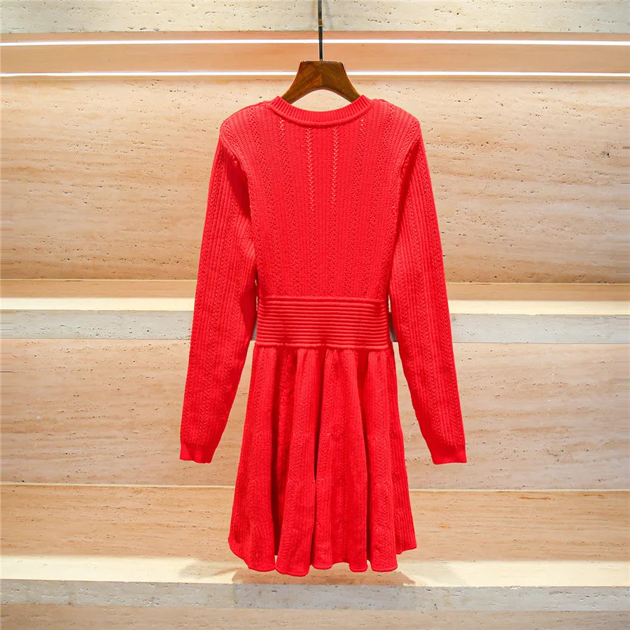 Y2K Knitted Mini Dress with Stretch Corset Design - Image 11
