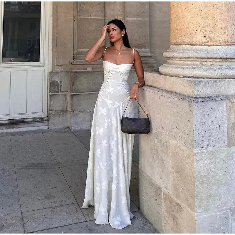 Elegant White Floral Wrap Maxi Dress for Women - Image 14