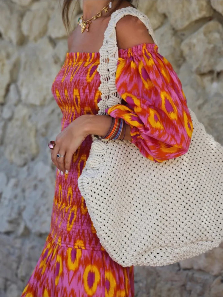Stylish Off-Shoulder Ruffle Midi Dress for Summer Events - Image 4