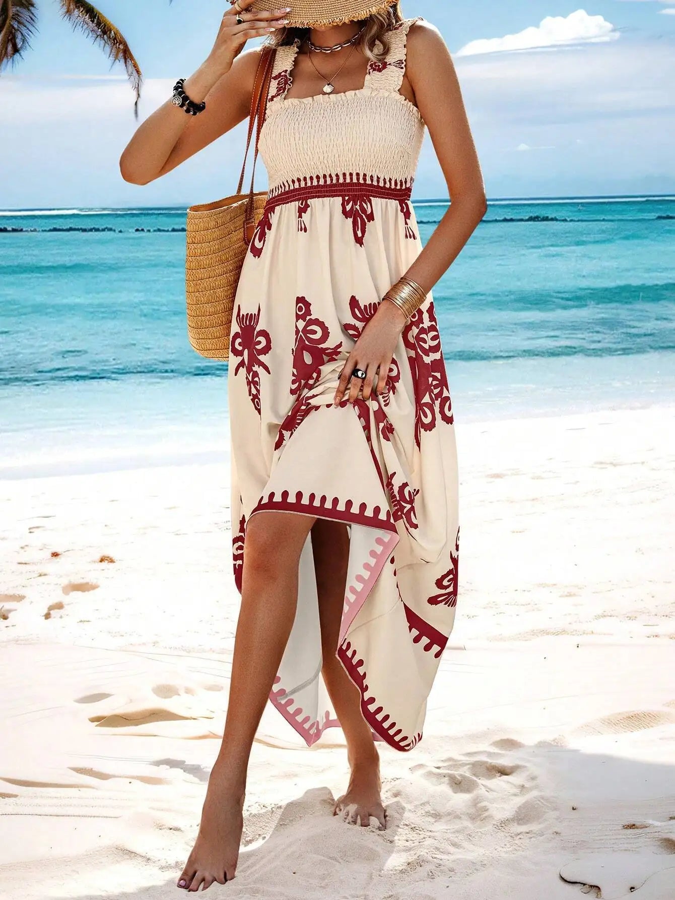 Elegant Women's Halter Beach Sundress with Stylish Print - Image 42