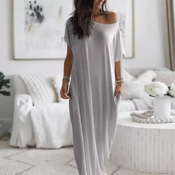 Casual Short Sleeve Dress with Pockets for Women - Image 10