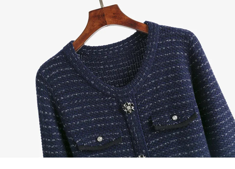 Chic Long Sleeve Striped Knitted Pullover for Women - Image 32