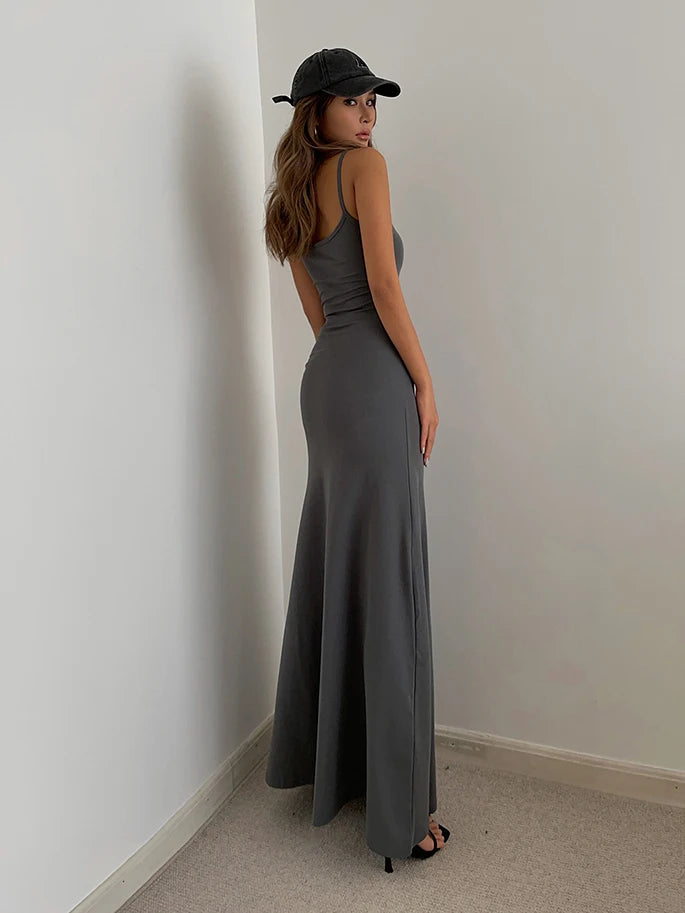 Chic Sleeveless Strap Dress - Summer Black & Grey - Image 15