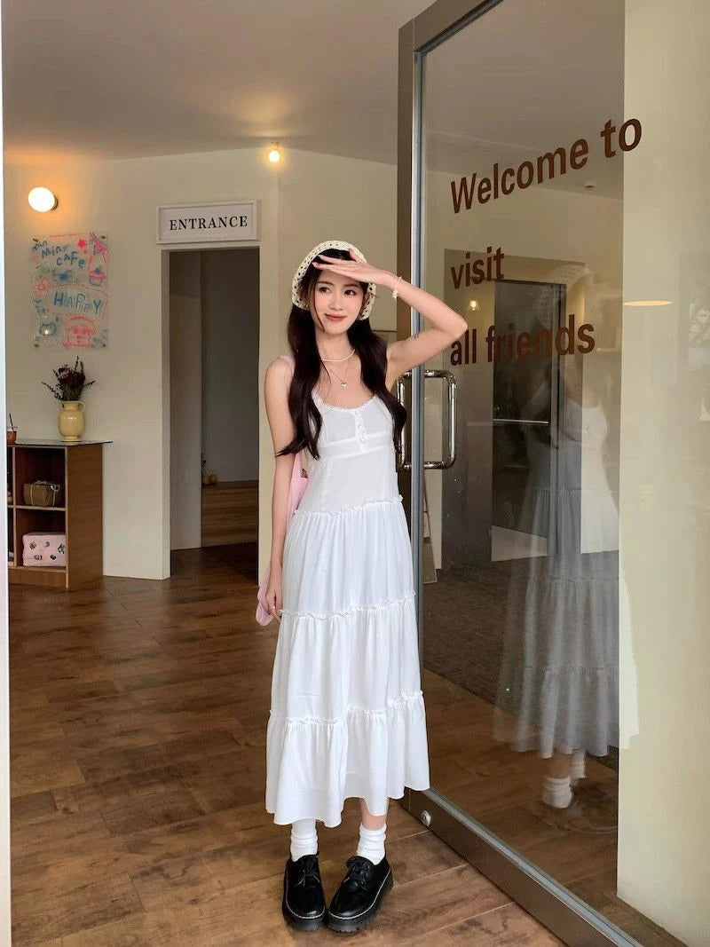 Summer Sweet Pink Maxi Dress with Ruffles for Women - Image 28