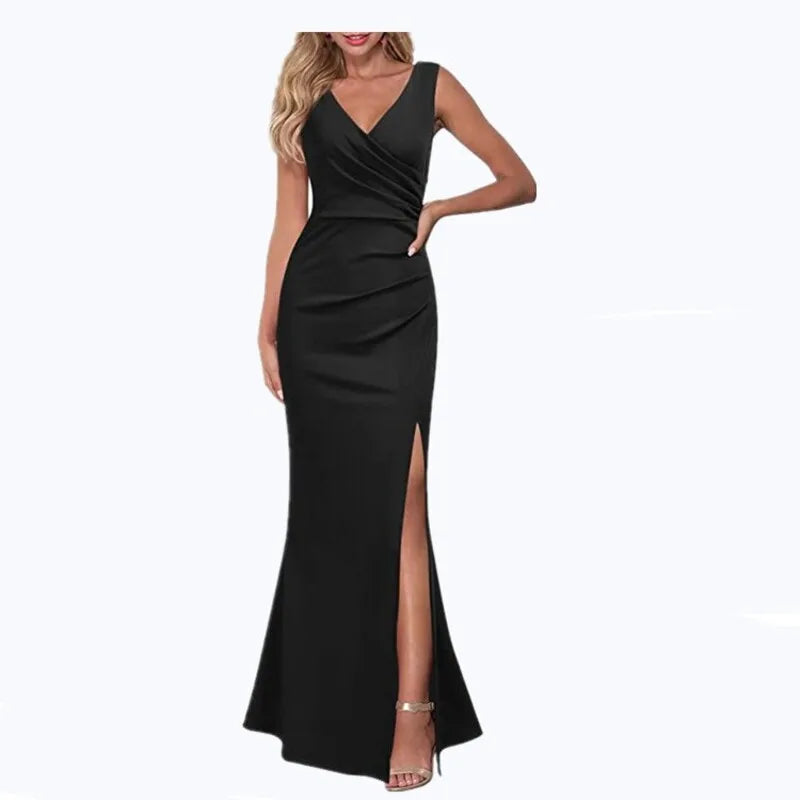 Elegant Women's Backless V-neck Sleeveless Maxi Dress - Image 20