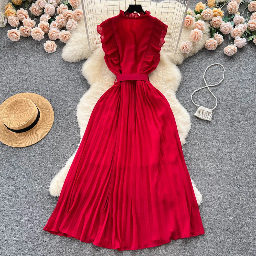 Chic Vintage Ruffled A-Line Summer Dress for Women - Image 42