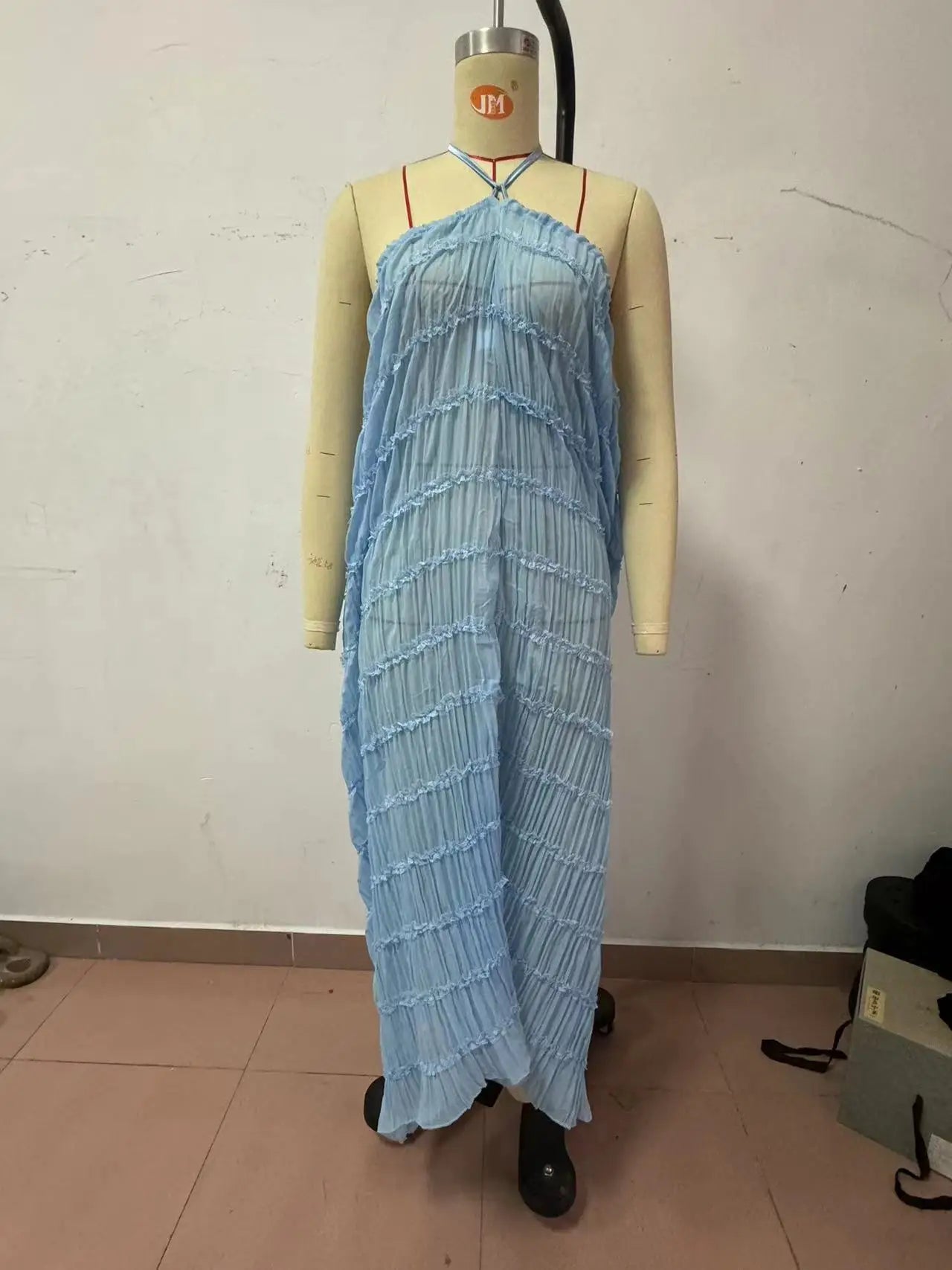 Sexy Backless Mesh Lace-Up Beach Maxi Dress - Image 8