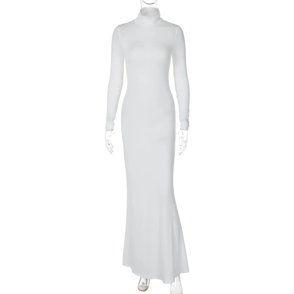 Stylish Long Sleeve Turtleneck Maxi Dress for Women - Image 4