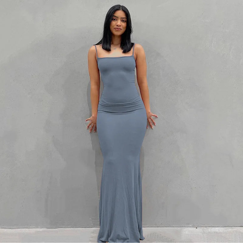 Elegant Spaghetti Strap Long Dress for Women - Image 16