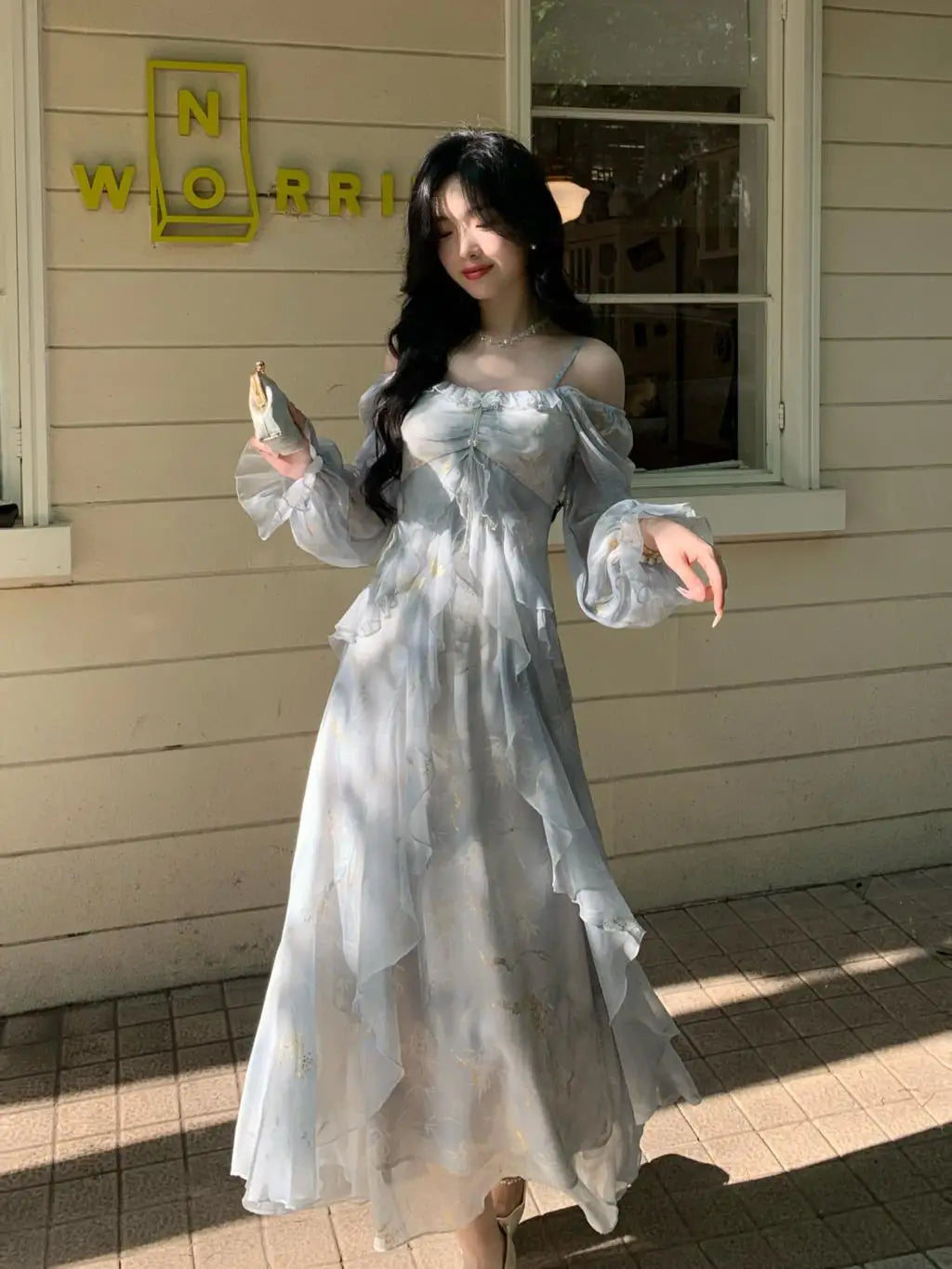 Elegant Off-Shoulder A-Line Fairy Long Dress for Women - Image 23