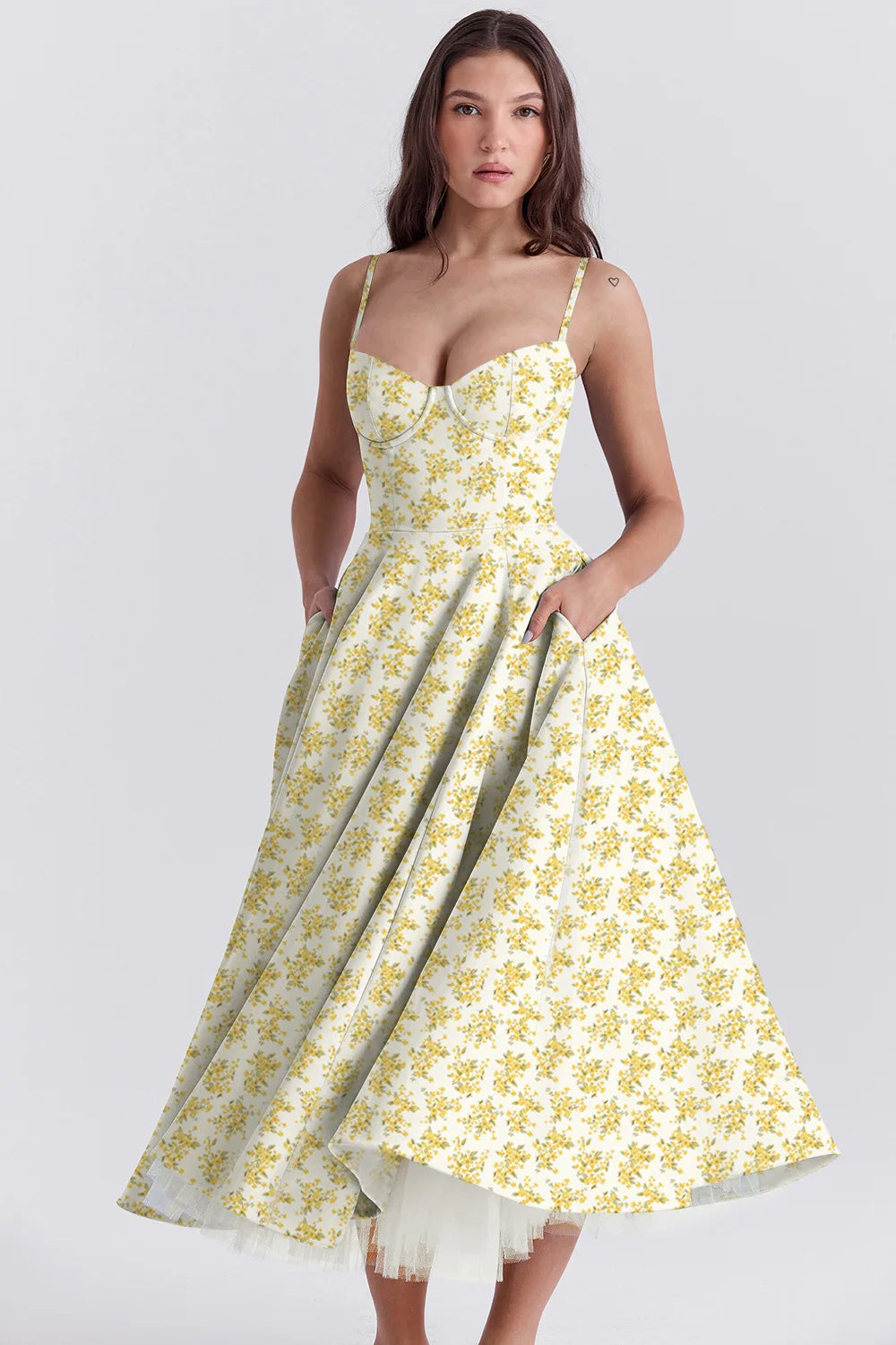 Elegant Floral Spaghetti Strap Backless Party Dress - Image 92