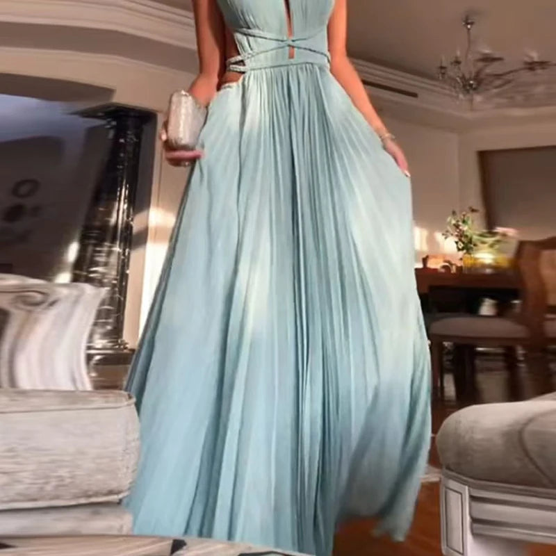 Chic Backless Swing Beach Dress for Spring & Summer - Image 4