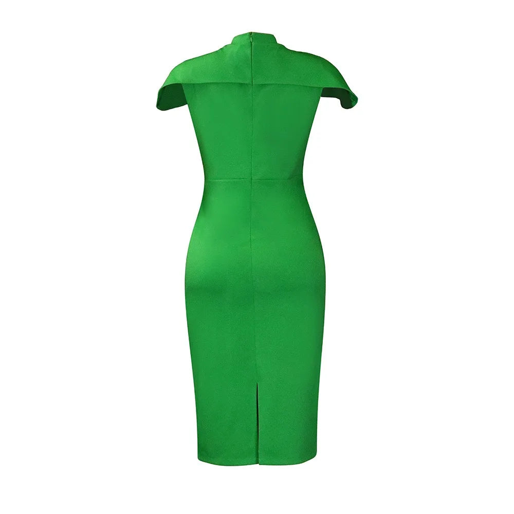 Elegant Solid Sheath Dress for Professional Women - Image 71