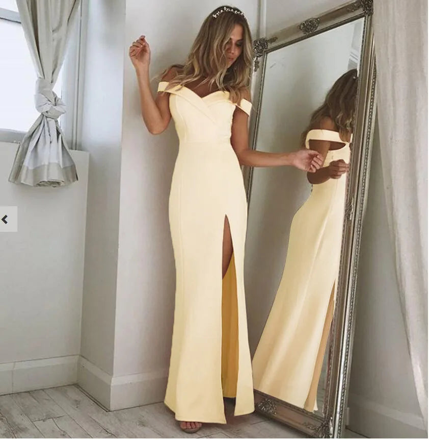 Elegant Off-Shoulder Blue Maxi Dress for Summer Weddings - Image 21