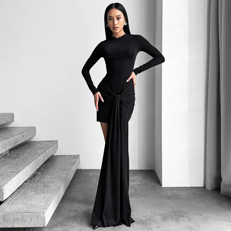 Chic Long Sleeve Bandage Slim Dress for Parties - Image 21