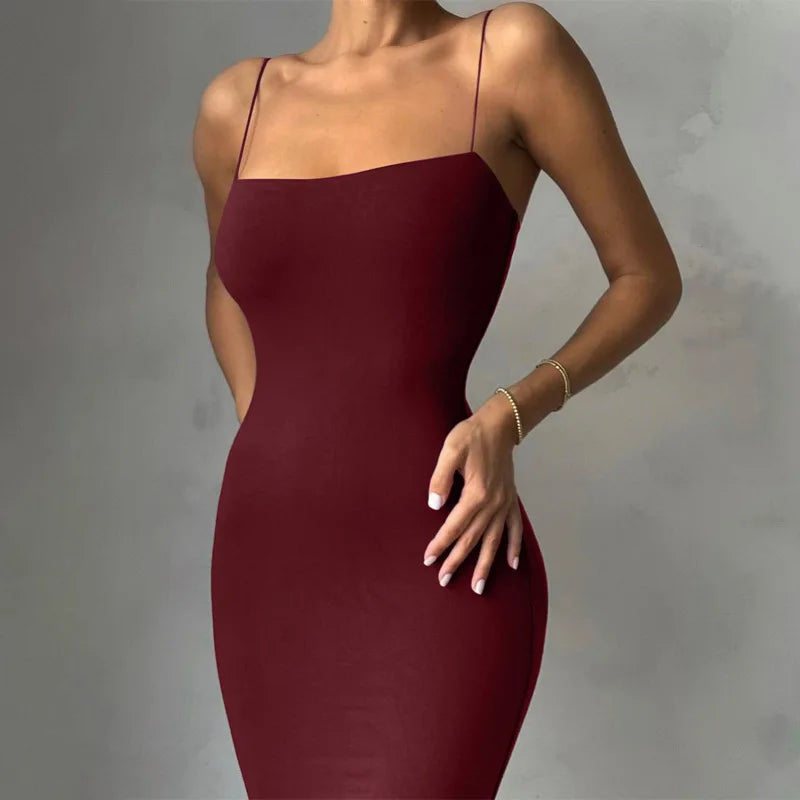 Summer Spaghetti Strap Bodycon Dress - Slim Fit & Backless - Image 35