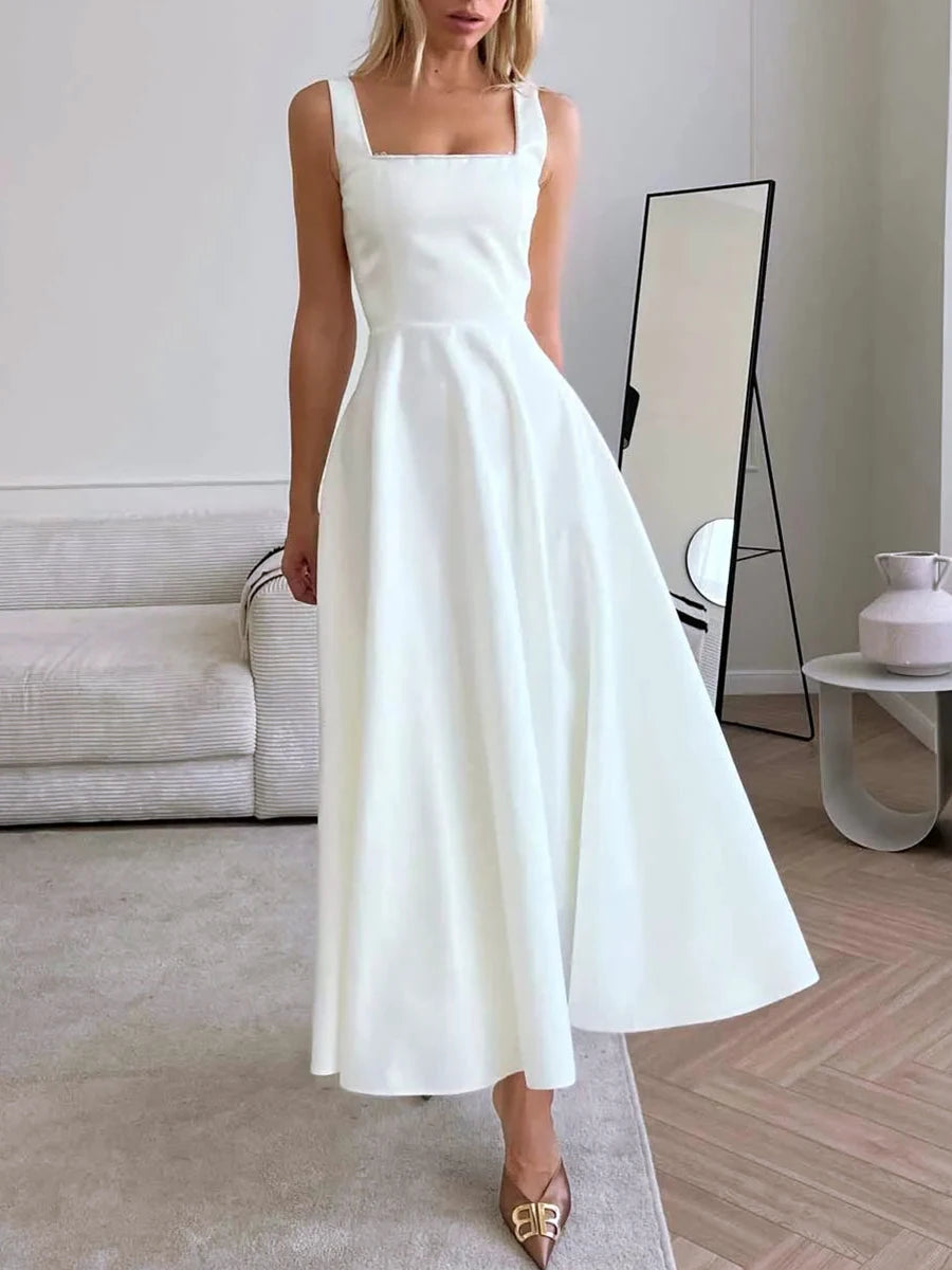 Summer A-Line Sleeveless Dress with Square Neck - Image 6