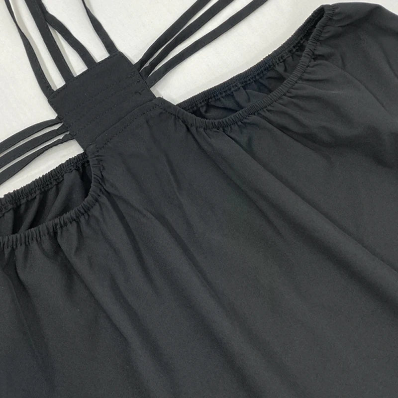 Summer Backless Hollow Out Pleated Maxi Dress for Women - Image 27
