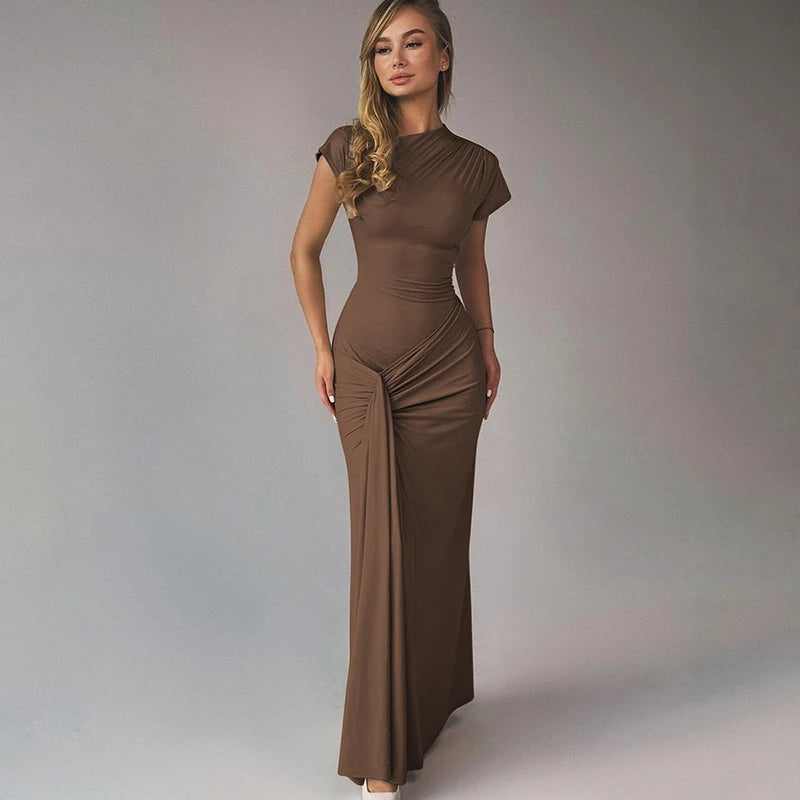 High Waist Sexy Maxi Dress with Lace-Up Detail - Image 18
