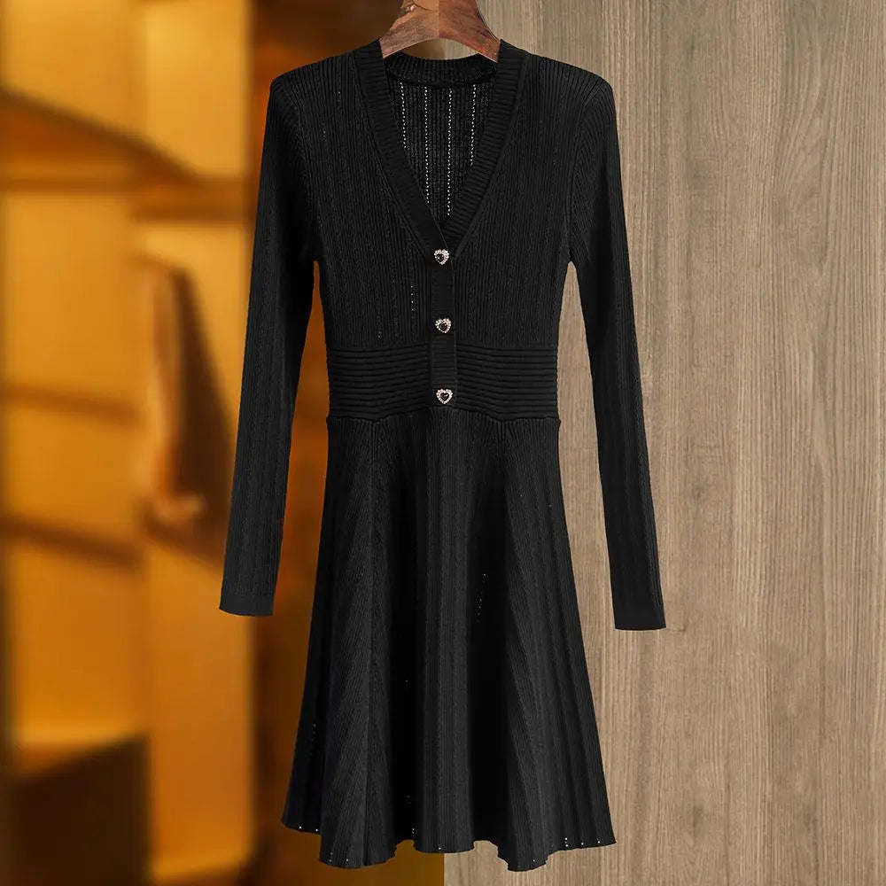 Y2K Knitted Mini Dress with Stretch Corset Design - Image 6